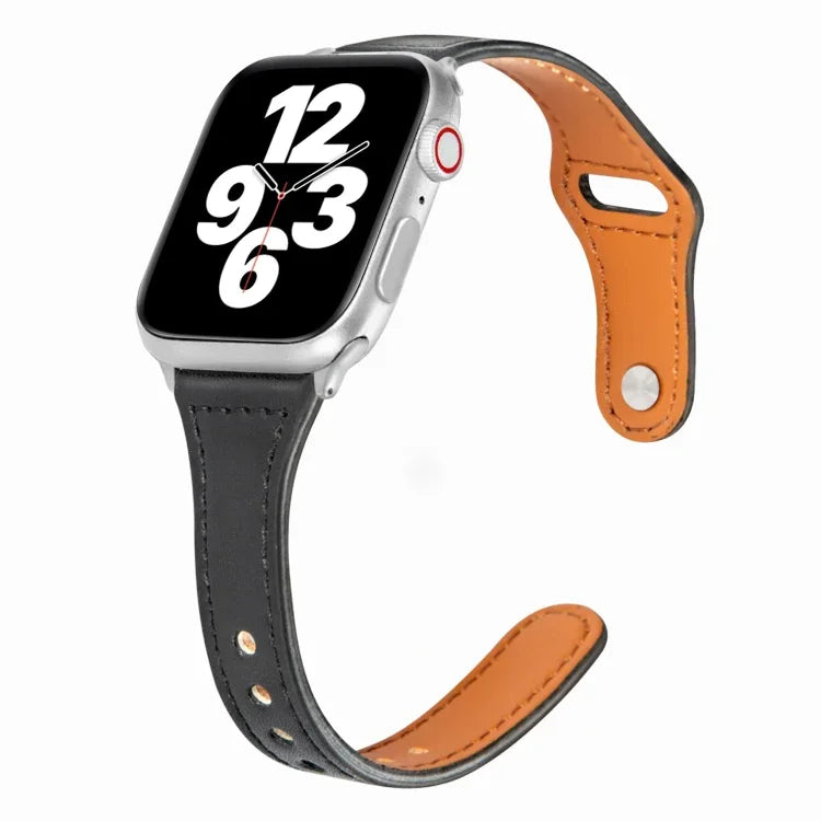 ユニバーサルT字型薄型リバースバックルレザーウォッチストラップ、Apple Watch Ultra 49mm / Series 8&7 45mm / SE 2&6&SE&5&4 44mm / 3&2&1 42mm用、Apple Watch Series 8&7 41mm / SE 2&6&SE&5&4 40mm / 3&2&1 38mm用