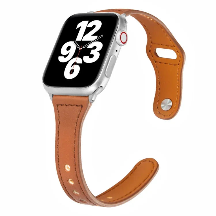 ユニバーサルT字型薄型リバースバックルレザーウォッチストラップ、Apple Watch Ultra 49mm / Series 8&7 45mm / SE 2&6&SE&5&4 44mm / 3&2&1 42mm用、Apple Watch Series 8&7 41mm / SE 2&6&SE&5&4 40mm / 3&2&1 38mm用