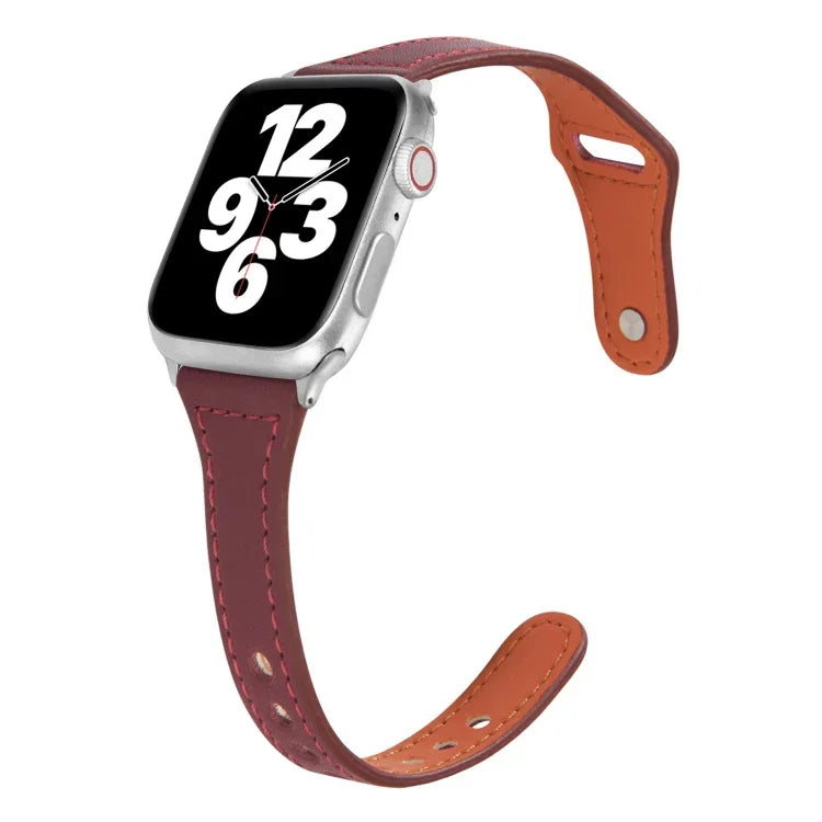 ユニバーサルT字型薄型リバースバックルレザーウォッチストラップ、Apple Watch Ultra 49mm / Series 8&7 45mm / SE 2&6&SE&5&4 44mm / 3&2&1 42mm用、Apple Watch Series 8&7 41mm / SE 2&6&SE&5&4 40mm / 3&2&1 38mm用
