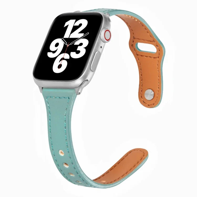 ユニバーサルT字型薄型リバースバックルレザーウォッチストラップ、Apple Watch Ultra 49mm / Series 8&7 45mm / SE 2&6&SE&5&4 44mm / 3&2&1 42mm用、Apple Watch Series 8&7 41mm / SE 2&6&SE&5&4 40mm / 3&2&1 38mm用