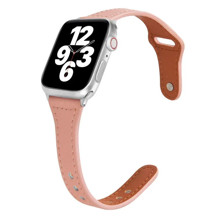 ユニバーサルT字型薄型リバースバックルレザーウォッチストラップ、Apple Watch Ultra 49mm / Series 8&7 45mm / SE 2&6&SE&5&4 44mm / 3&2&1 42mm用、Apple Watch Series 8&7 41mm / SE 2&6&SE&5&4 40mm / 3&2&1 38mm用
