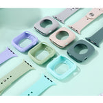 シリコン交換用ストラップウォッチバンド＋ウォッチ保護ケースセット、Apple Watch Series 9 / 8 / 7 41mm用、Apple Watch Series 9 / 8 / 7 45mm用