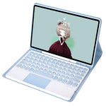YT098B-A 着脱式 キャンディカラー スキンフィールテクスチャ 丸型キーキャップ Bluetoothキーボード レザーケース タッチコントロール付き iPad Air 11 2024 / 2025 / Air 4 10.9 2020 / Air 5 10.9 2022 (パープル), iPad 10.2 2020 & 2019 / Air 2019 / Pro 10.5インチ用