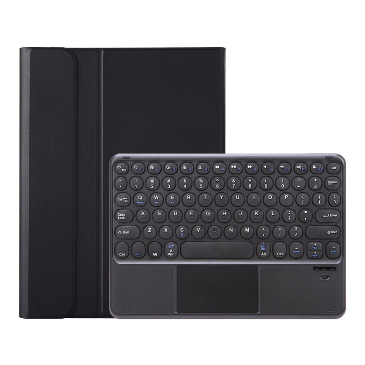 YA098B 取り外し可能なラムスキンテクスチャー丸型キーキャップ Bluetoothキーボード用レザーケース、タッチコントロール＆ペンスロット＆スタンド付き、iPad Air 5 / 4 10.9インチ 2020 / Pro 11インチ 2020 / 2018対応、iPad 10.2 (2020) & (2019) / Air 3 10.5インチ / Pro 10.5インチ対応