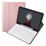 YA098B 取り外し可能なラムスキンテクスチャー丸型キーキャップ Bluetoothキーボード用レザーケース、ペンスロット＆スタンド付き、iPad Air 5 / 4 10.9インチ 2020 / Pro 11インチ 2020 / 2018対応、iPad 10.2 (2020) & (2019) / Air 3 10.5インチ / Pro 10.5インチ対応