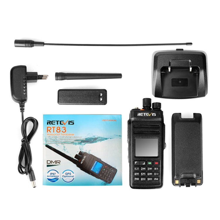 RETEVIS RT83 10W 400-470MHz 1024チャンネル 防水DMRデジタルデュアルタイム二方向無線トランシーバー、GPSバージョン、RT83、GPSバージョン