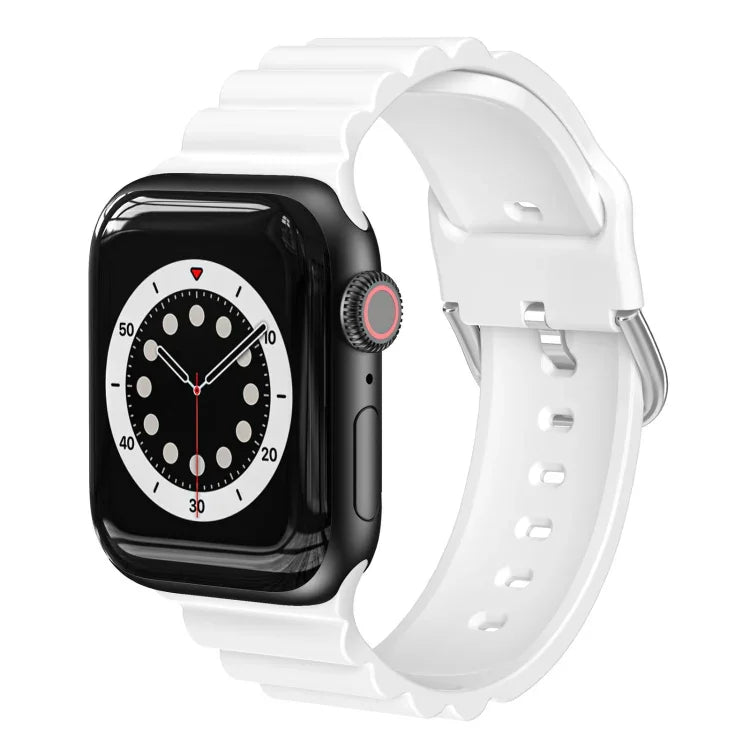 ビジネスBスタイルシリコンウォッチストラップ、Apple Watch Series 7 45mm / 6 & SE & 5 & 4 44mm / 3 & 2 & 1 42mm用、Apple Watch Ultra 49mm / Series 8&7 45mm / SE 2&6&SE&5&4 44mm / 3&2&1 42mm用