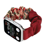 蝶柄ヘアリング布製時計ストラップ、Apple Watch Ultra 49mm / シリーズ8＆7 45mm / SE 2＆6＆SE＆5＆4 44mm / 3＆2＆1 42mm用、Apple Watch シリーズ8＆7 41mm / SE 2＆6＆SE＆5＆4 40mm / 3＆2＆1 38mm用