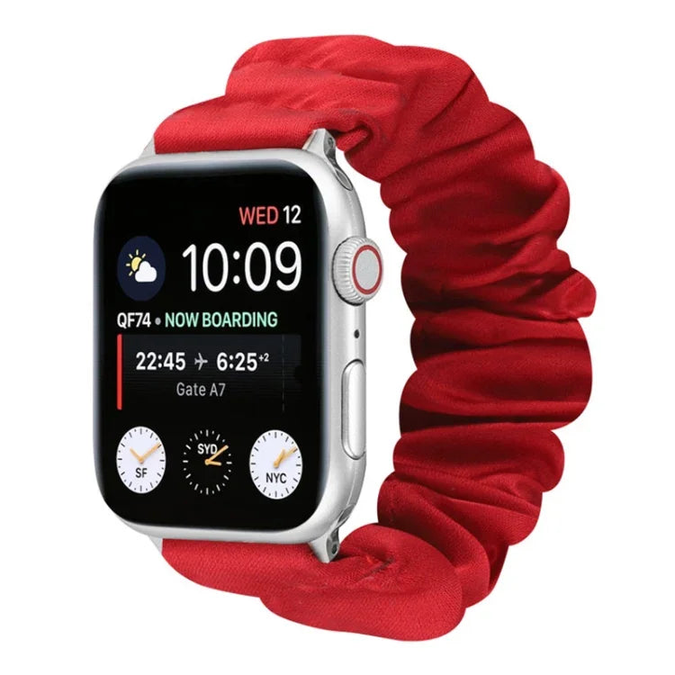 蝶柄ヘアリング布製時計ストラップ、Apple Watch Ultra 49mm / シリーズ8＆7 45mm / SE 2＆6＆SE＆5＆4 44mm / 3＆2＆1 42mm用、Apple Watch シリーズ8＆7 41mm / SE 2＆6＆SE＆5＆4 40mm / 3＆2＆1 38mm用