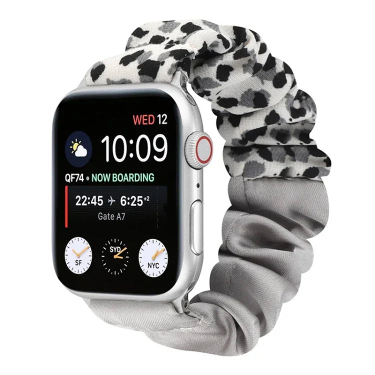 蝶柄ヘアリング布製時計ストラップ、Apple Watch Ultra 49mm / シリーズ8＆7 45mm / SE 2＆6＆SE＆5＆4 44mm / 3＆2＆1 42mm用、Apple Watch シリーズ8＆7 41mm / SE 2＆6＆SE＆5＆4 40mm / 3＆2＆1 38mm用