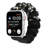蝶柄ヘアリング布製時計ストラップ、Apple Watch Ultra 49mm / シリーズ8＆7 45mm / SE 2＆6＆SE＆5＆4 44mm / 3＆2＆1 42mm用、Apple Watch シリーズ8＆7 41mm / SE 2＆6＆SE＆5＆4 40mm / 3＆2＆1 38mm用