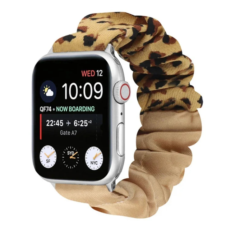 蝶柄ヘアリング布製時計ストラップ、Apple Watch Ultra 49mm / シリーズ8＆7 45mm / SE 2＆6＆SE＆5＆4 44mm / 3＆2＆1 42mm用、Apple Watch シリーズ8＆7 41mm / SE 2＆6＆SE＆5＆4 40mm / 3＆2＆1 38mm用