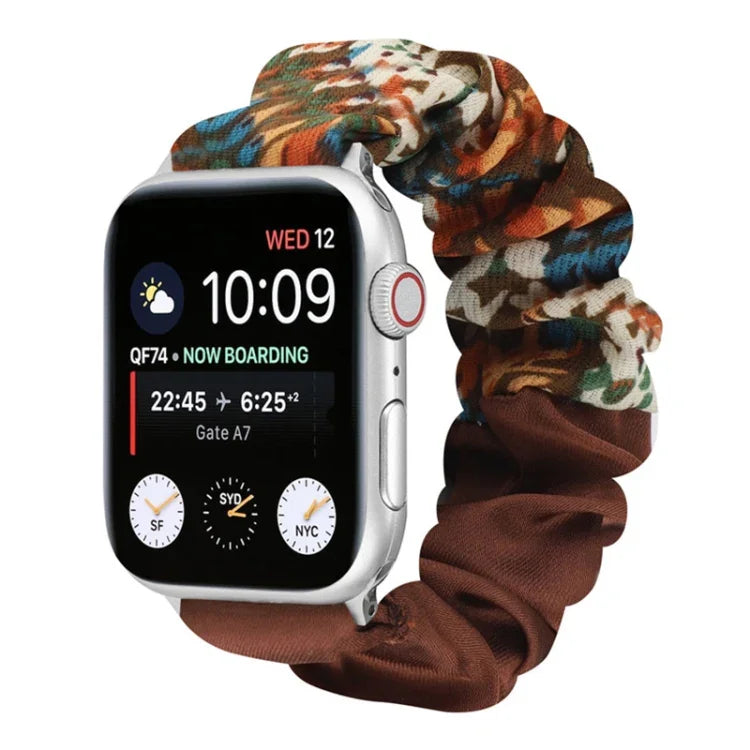 蝶柄ヘアリング布製時計ストラップ、Apple Watch Ultra 49mm / シリーズ8＆7 45mm / SE 2＆6＆SE＆5＆4 44mm / 3＆2＆1 42mm用、Apple Watch シリーズ8＆7 41mm / SE 2＆6＆SE＆5＆4 40mm / 3＆2＆1 38mm用