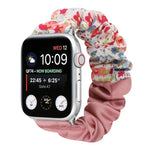 蝶柄ヘアリング布製時計ストラップ、Apple Watch Ultra 49mm / シリーズ8＆7 45mm / SE 2＆6＆SE＆5＆4 44mm / 3＆2＆1 42mm用、Apple Watch シリーズ8＆7 41mm / SE 2＆6＆SE＆5＆4 40mm / 3＆2＆1 38mm用