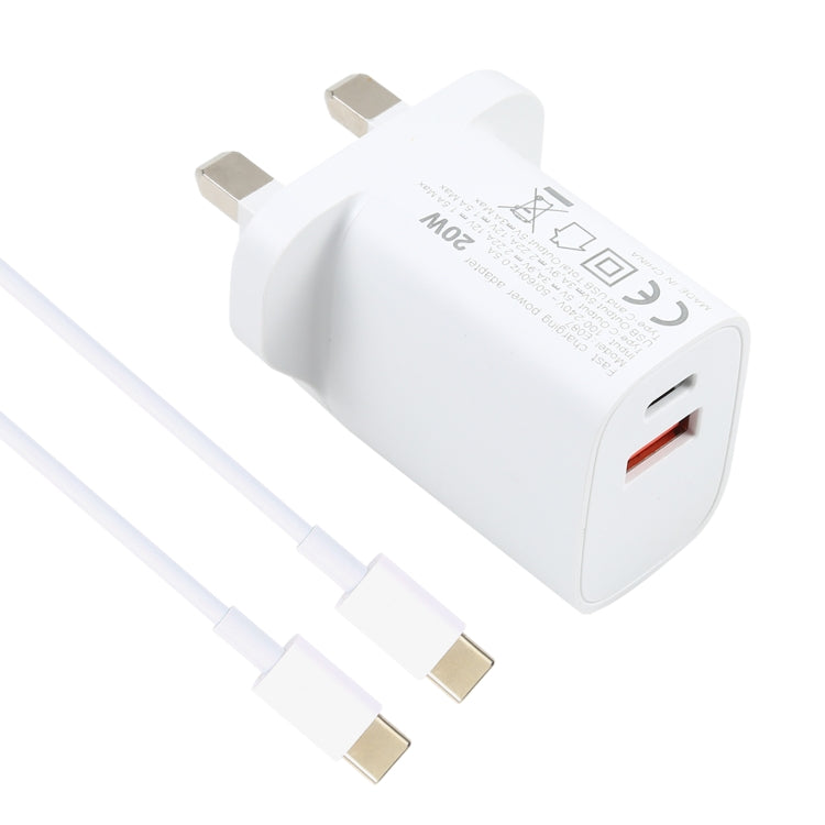 20W USB-C / Type-C + USBポート充電器 100W Type-C to Type-C急速充電ケーブル付き、1m Type-C to Type-C UKプラグ、1m Type-C to Type-C USプラグ、1m Type-C to Type-C EUプラグ、2m Type-C to Type-C UKプラグ、2m Type-C to Type-C USプラグ