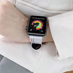 三本線キャンバス交換用ストラップ時計バンド、Apple Watch シリーズ7 41mm / 6＆SE＆5＆4 40mm用、Apple Watch シリーズ7 45mm / 6＆SE＆5＆4 44mm用