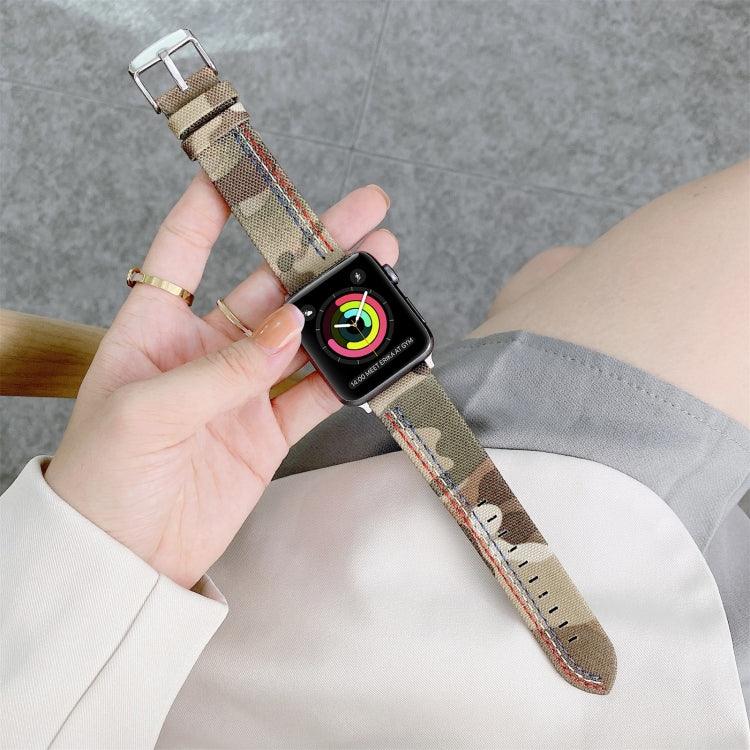 三本線キャンバス交換用ストラップ時計バンド、Apple Watch シリーズ7 41mm / 6＆SE＆5＆4 40mm用、Apple Watch シリーズ7 45mm / 6＆SE＆5＆4 44mm用