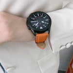 縫製ライチテクスチャーレザー交換用ストラップウォッチバンド、Samsung Galaxy Watch 42mm用、Samsung Galaxy Watch 46mm用、Samsung Galaxy Watch 3 41mm用、Samsung Galaxy Watch 3 45mm用、Samsung Galaxy Watch Active2 40mm用