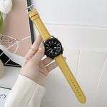 縫製ライチテクスチャーレザー交換用ストラップウォッチバンド、Samsung Galaxy Watch 42mm用、Samsung Galaxy Watch 46mm用、Samsung Galaxy Watch 3 41mm用、Samsung Galaxy Watch 3 45mm用、Samsung Galaxy Watch Active2 40mm用