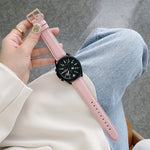 縫製ライチテクスチャーレザー交換用ストラップウォッチバンド、Samsung Galaxy Watch 42mm用、Samsung Galaxy Watch 46mm用、Samsung Galaxy Watch 3 41mm用、Samsung Galaxy Watch 3 45mm用、Samsung Galaxy Watch Active2 40mm用