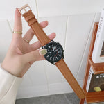 縫製ライチテクスチャーレザー交換用ストラップウォッチバンド、Samsung Galaxy Watch 42mm用、Samsung Galaxy Watch 46mm用、Samsung Galaxy Watch 3 41mm用、Samsung Galaxy Watch 3 45mm用、Samsung Galaxy Watch Active2 40mm用