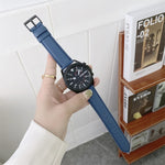 縫製ライチテクスチャーレザー交換用ストラップウォッチバンド、Samsung Galaxy Watch 42mm用、Samsung Galaxy Watch 46mm用、Samsung Galaxy Watch 3 41mm用、Samsung Galaxy Watch 3 45mm用、Samsung Galaxy Watch Active2 40mm用