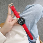縫製ライチテクスチャーレザー交換用ストラップウォッチバンド、Samsung Galaxy Watch 42mm用、Samsung Galaxy Watch 46mm用、Samsung Galaxy Watch 3 41mm用、Samsung Galaxy Watch 3 45mm用、Samsung Galaxy Watch Active2 40mm用