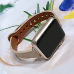 ダブルネイルレザー交換用ストラップ時計バンド、Apple Watch シリーズ7 41mm / 6＆SE＆5＆4 40mm用、Apple Watch シリーズ7 45mm / 6＆SE＆5＆4 44mm用