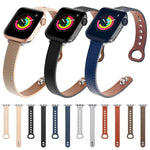 ダブルネイルレザー交換用ストラップ時計バンド、Apple Watch シリーズ7 41mm / 6＆SE＆5＆4 40mm用、Apple Watch シリーズ7 45mm / 6＆SE＆5＆4 44mm用