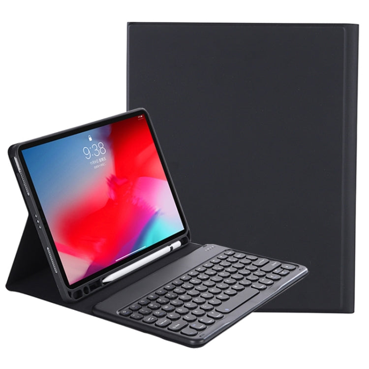 Y-C11B 2021年モデル 取り外し可能なキャンディーカラースキンテクスチャー丸型キーキャップ Bluetoothキーボード用レザーケース、ペンスロット＆スタンド付き、iPad Pro 11 2021 / Air4 / Air5 / Pro 11対応