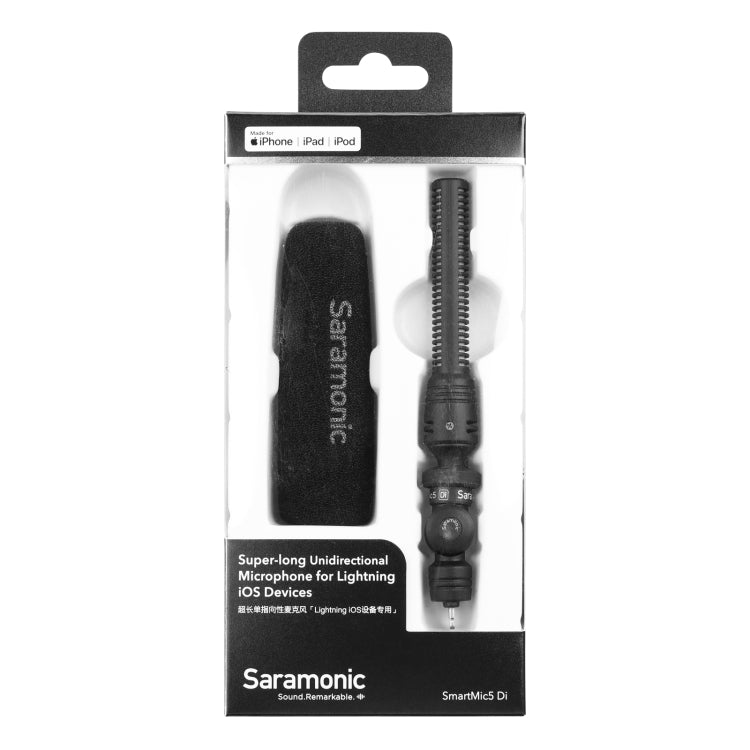 Saramonic SmartMic5 Di 超ロング単一指向性マイク 8ピンインターフェース機器用、SmartMic5 Di