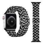 バックル編み込みエラスティックストラップウォッチバンド Apple Watch Series 9&8&7 41mm / SE 3&SE 2&6&SE&5&4 40mm / 3&2&1 38mm（レインボーカラー）、Apple Watch Series 7 45mm / 6 & SE & 5 & 4 44mm / 3 & 2 & 1 42mm用