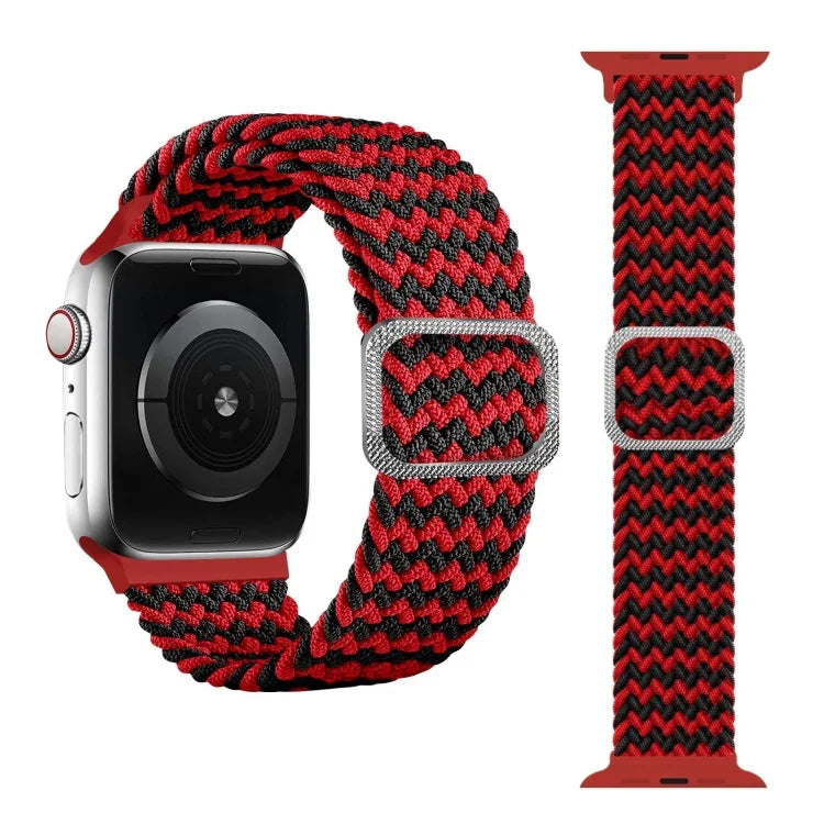 バックル編み込みエラスティックストラップウォッチバンド Apple Watch Series 9&8&7 41mm / SE 3&SE 2&6&SE&5&4 40mm / 3&2&1 38mm（レインボーカラー）、Apple Watch Series 7 45mm / 6 & SE & 5 & 4 44mm / 3 & 2 & 1 42mm用