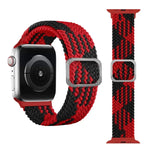 バックル編み込みエラスティックストラップウォッチバンド Apple Watch Series 9&8&7 41mm / SE 3&SE 2&6&SE&5&4 40mm / 3&2&1 38mm（レインボーカラー）、Apple Watch Series 7 45mm / 6 & SE & 5 & 4 44mm / 3 & 2 & 1 42mm用