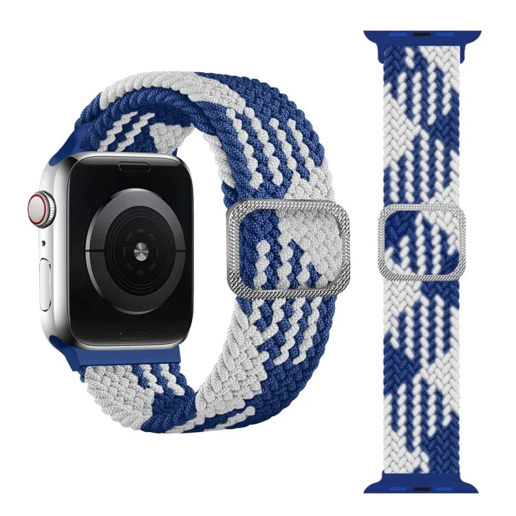 バックル編み込みエラスティックストラップウォッチバンド Apple Watch Series 9&8&7 41mm / SE 3&SE 2&6&SE&5&4 40mm / 3&2&1 38mm（レインボーカラー）、Apple Watch Series 7 45mm / 6 & SE & 5 & 4 44mm / 3 & 2 & 1 42mm用
