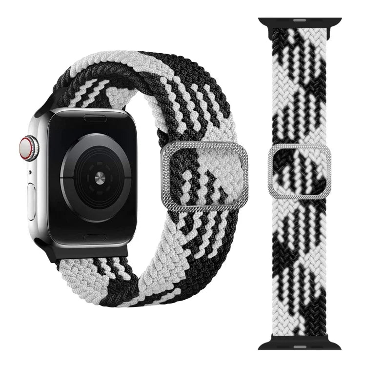 バックル編み込みエラスティックストラップウォッチバンド Apple Watch Series 9&8&7 41mm / SE 3&SE 2&6&SE&5&4 40mm / 3&2&1 38mm（レインボーカラー）、Apple Watch Series 7 45mm / 6 & SE & 5 & 4 44mm / 3 & 2 & 1 42mm用