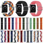 バックル編み込みエラスティックストラップウォッチバンド Apple Watch Series 9&8&7 41mm / SE 3&SE 2&6&SE&5&4 40mm / 3&2&1 38mm（レインボーカラー）、Apple Watch Series 7 45mm / 6 & SE & 5 & 4 44mm / 3 & 2 & 1 42mm用