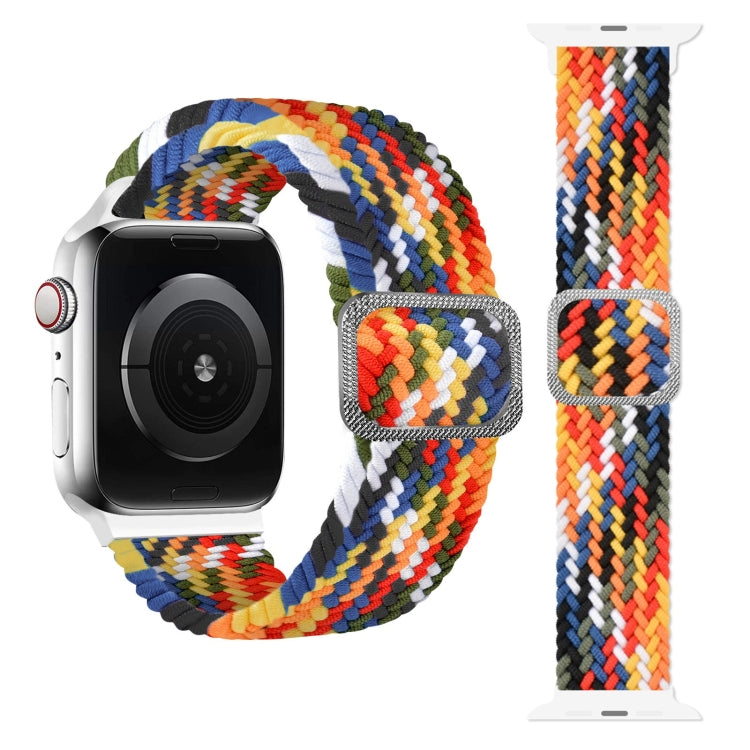 バックル編み込み伸縮ストラップウォッチバンド、Apple Watch Series 9&8&7 41mm / SE 3&SE 2&6&SE&5&4 40mm / 3&2&1 38mm（レインボーカラー）、Apple Watch Series 8&7 41mm / SE 2&6&SE&5&4 40mm / 3&2&1 38mm用