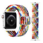 バックル編み込み伸縮ストラップウォッチバンド、Apple Watch Series 9&8&7 41mm / SE 3&SE 2&6&SE&5&4 40mm / 3&2&1 38mm（レインボーカラー）、Apple Watch Series 8&7 41mm / SE 2&6&SE&5&4 40mm / 3&2&1 38mm用