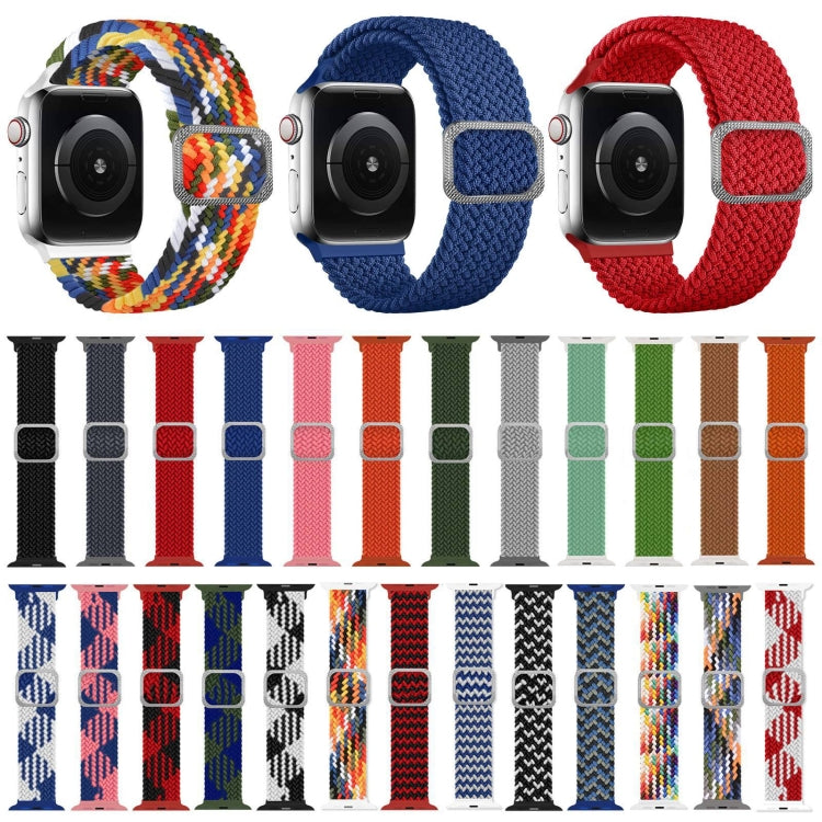 バックル編み込み伸縮ストラップウォッチバンド、Apple Watch Series 9&8&7 41mm / SE 3&SE 2&6&SE&5&4 40mm / 3&2&1 38mm（レインボーカラー）、Apple Watch Series 8&7 41mm / SE 2&6&SE&5&4 40mm / 3&2&1 38mm用