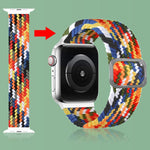 バックル編み込み伸縮ストラップウォッチバンド、Apple Watch Series 9&8&7 41mm / SE 3&SE 2&6&SE&5&4 40mm / 3&2&1 38mm（レインボーカラー）、Apple Watch Series 8&7 41mm / SE 2&6&SE&5&4 40mm / 3&2&1 38mm用