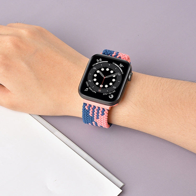 バックル編み込み伸縮ストラップウォッチバンド、Apple Watch Series 9&8&7 41mm / SE 3&SE 2&6&SE&5&4 40mm / 3&2&1 38mm（レインボーカラー）、Apple Watch Series 8&7 41mm / SE 2&6&SE&5&4 40mm / 3&2&1 38mm用