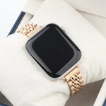 スモールウエストセブンビーズステンレススチールストラップウォッチバンド Apple Watch Series 6 & SE &用、Apple Watch Series 7 45mm / 6 & SE & 5 & 4 44mm / 3 & 2 & 1 42mm用、Apple Watch Series 8&7 41mm / SE 2&6&SE&5&4 40mm / 3&2&1 38mm用