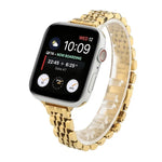 スモールウエストセブンビーズステンレススチールストラップウォッチバンド Apple Watch Series 6 & SE &用、Apple Watch Series 7 45mm / 6 & SE & 5 & 4 44mm / 3 & 2 & 1 42mm用、Apple Watch Series 8&7 41mm / SE 2&6&SE&5&4 40mm / 3&2&1 38mm用