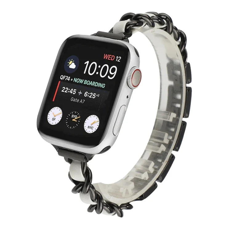 小さいウエスト用セブンビーズステンレススチールストラップウォッチバンド Apple Watch Series 6 & SE用、Apple Watch Ultra 49mm / Series 8&7 45mm / SE 2&6&SE&5&4 44mm / 3&2&1 42mm用、Apple Watch Series 8&7 41mm / SE 2&6&SE&5&4 40mm / 3&2&1 38mm用
