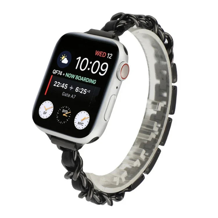 小さいウエスト用セブンビーズステンレススチールストラップウォッチバンド Apple Watch Series 6 & SE用、Apple Watch Ultra 49mm / Series 8&7 45mm / SE 2&6&SE&5&4 44mm / 3&2&1 42mm用、Apple Watch Series 8&7 41mm / SE 2&6&SE&5&4 40mm / 3&2&1 38mm用