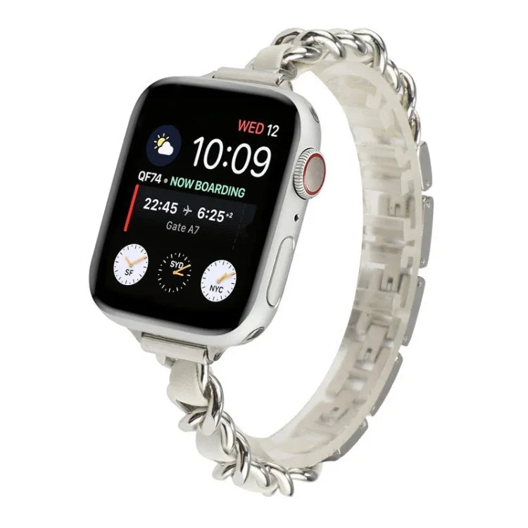小さいウエスト用セブンビーズステンレススチールストラップウォッチバンド Apple Watch Series 6 & SE用、Apple Watch Ultra 49mm / Series 8&7 45mm / SE 2&6&SE&5&4 44mm / 3&2&1 42mm用、Apple Watch Series 8&7 41mm / SE 2&6&SE&5&4 40mm / 3&2&1 38mm用