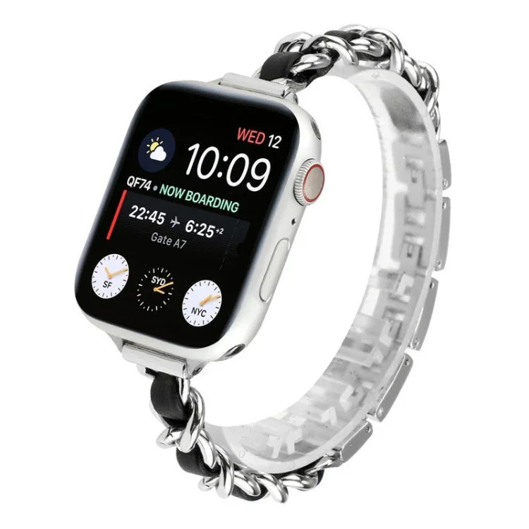 小さいウエスト用セブンビーズステンレススチールストラップウォッチバンド Apple Watch Series 6 & SE用、Apple Watch Ultra 49mm / Series 8&7 45mm / SE 2&6&SE&5&4 44mm / 3&2&1 42mm用、Apple Watch Series 8&7 41mm / SE 2&6&SE&5&4 40mm / 3&2&1 38mm用