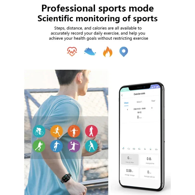 M9 1.4インチ TFT画面 IP67防水 スマートブレスレット、睡眠モニタリング / 心拍数モニタリング / 血圧モニタリング対応