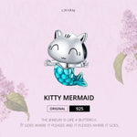 S925スターリングシルバー 猫マーメイドビーズ DIYブレスレット ネックレスアクセサリー、猫マーメイド